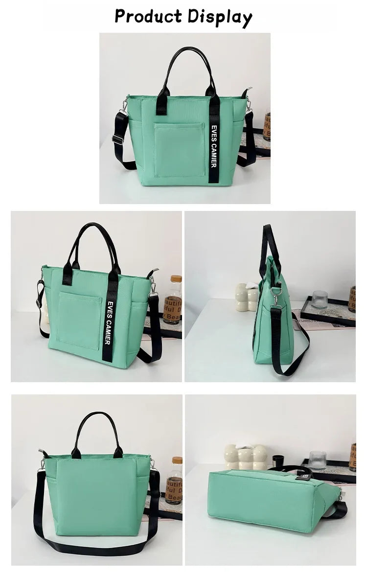 Nylon Fabric Shoulder Bag Casual Large Capacity Versatile Crossbody Bag Daily Commuting Tote Bag