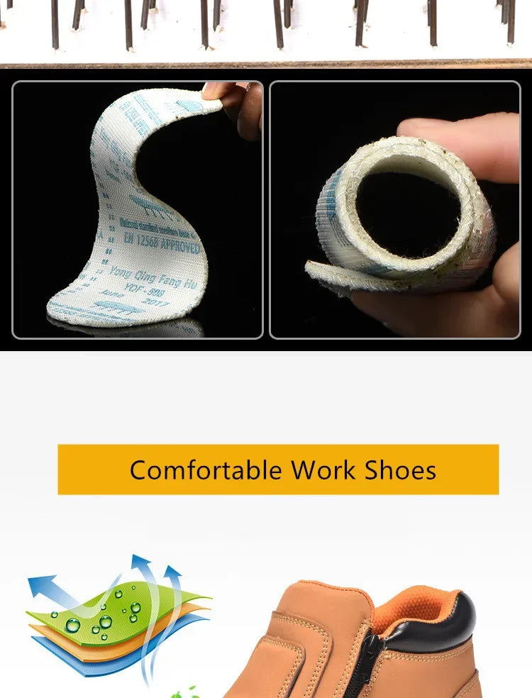 2025 Work Shoes for Men Waterproof Safety Shoes Man Anti Spark Leather Boots Man Anti Puncture Anti Slip Welder Shoe