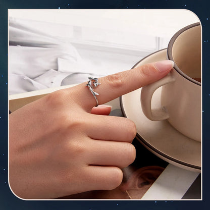 925 Sterling Silver Colorful 12 Zodiac Open Ring For Women , Rainbow Zircon Crystal Stackable Rings Girl Family Gift