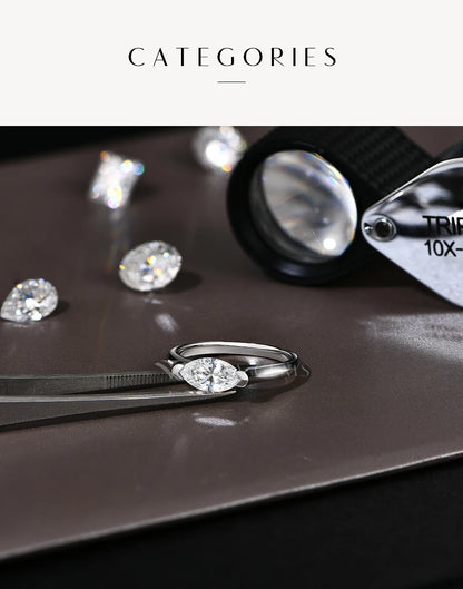 Hot Marquise Cut 1CT Moissanite Rings for Women Men S925 Silver 18K Gold Plated Classic Elegant Wedding Engagement ring