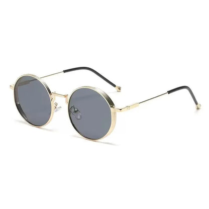 Personality Metal Round Myopia Sunglasses Driving Riding Outdoor UV400 Resistant Party Gatherings Eyeglasses 0 TO -4.0