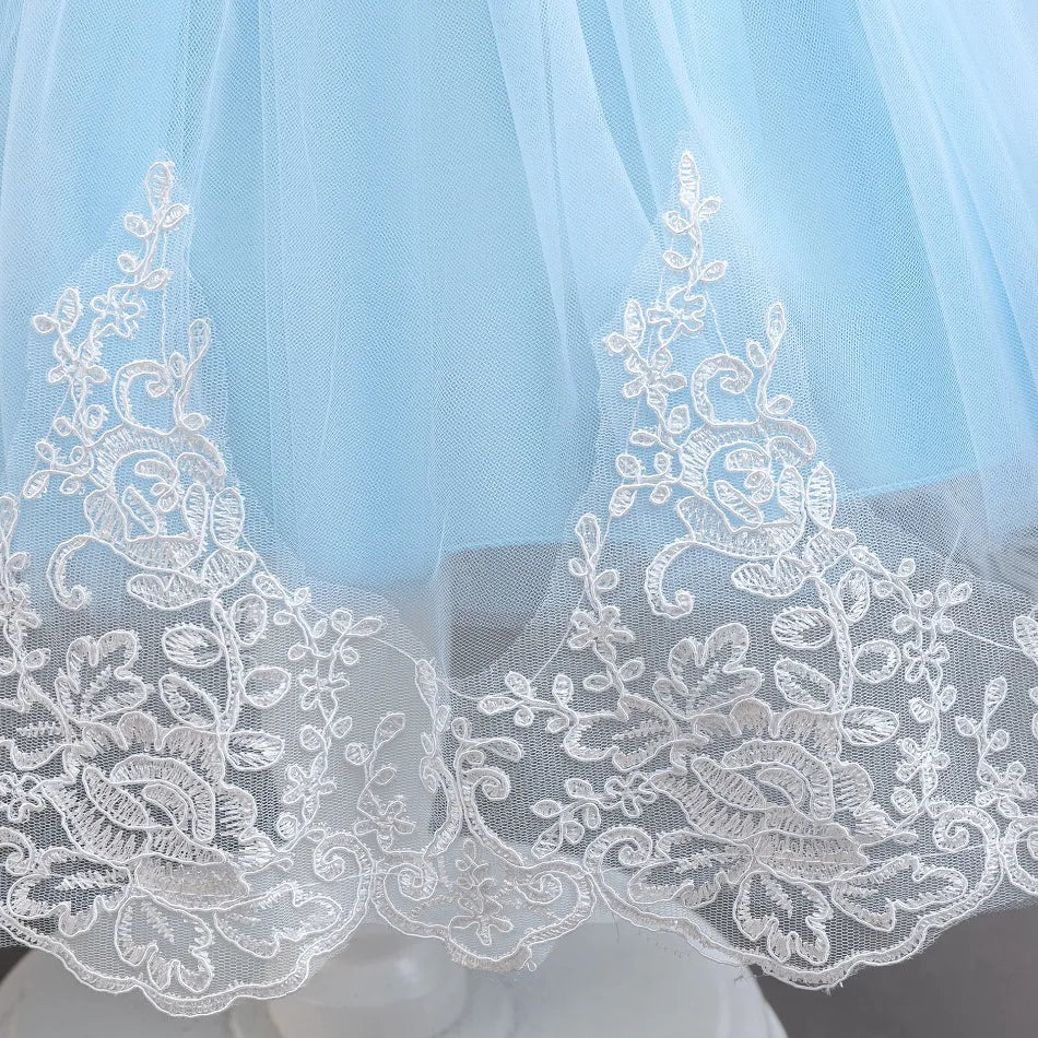 Fashion Girls Rapunzel Dress Up Dresses for Party and Wedding Mesh Lace Girls Dresses Summer Children Girls Party Dresses ASQ03