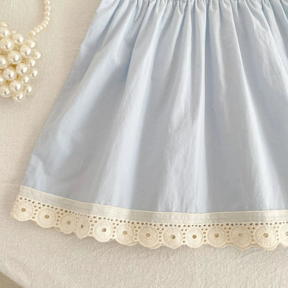 2026 Summer Girls New Korean Lace Collar 2-6Yrs Girl Dress Baby Girl Stylish Sleeveless Dress Girls Princess Korean Dress