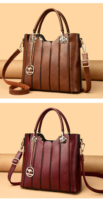 Genuine Brand Fashion Luxury High Quality 3 Layers Leather Handbag Women 2024 Crossbody Bags for Women Lady Large Capacity 2024