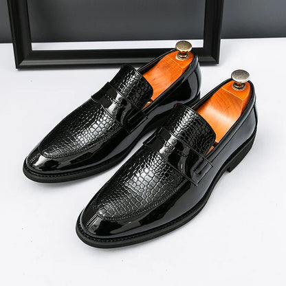 Loafers Shoes Men Color Blocked Business Casual Fashion Round Head Formal Wedding Shoes