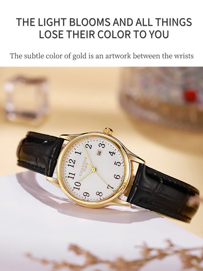 Luxury Watch For Woman High Quality Ladies Quartz Watch Waterproof Date Leather Women Watches reloj+box