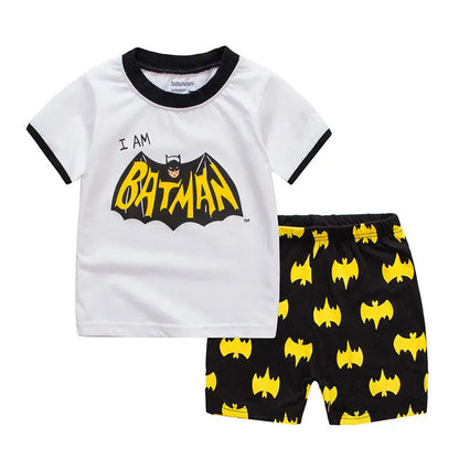 Summer Children's Printed Pajama Set Boys AndGirls Short Sleeved Cotton T-shirt Shorts 2 PiecesCartoPajamasChildren's CasualWear
