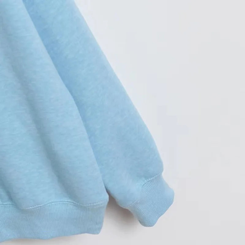 Sweatshirt Women Gradient Color Fleece Pullover O Neck Long Sleeve Casual Jumper Tops Femme Streetwear