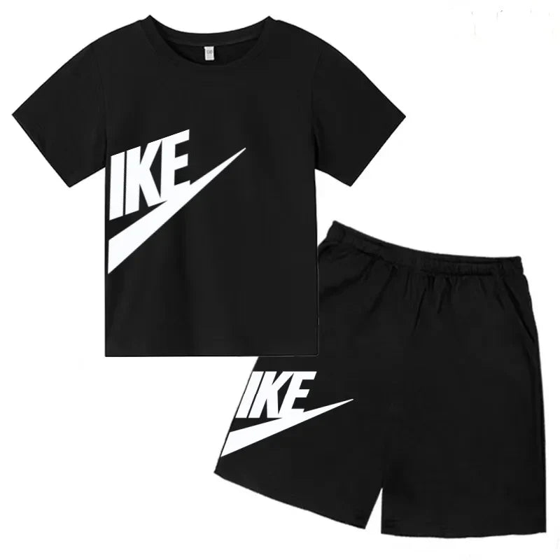 Kids Summer Short Sleeve T-shirt Shorts 2Pcs Set Boy Girl Casual Sport Jogging Suit Toddler 3-12Y