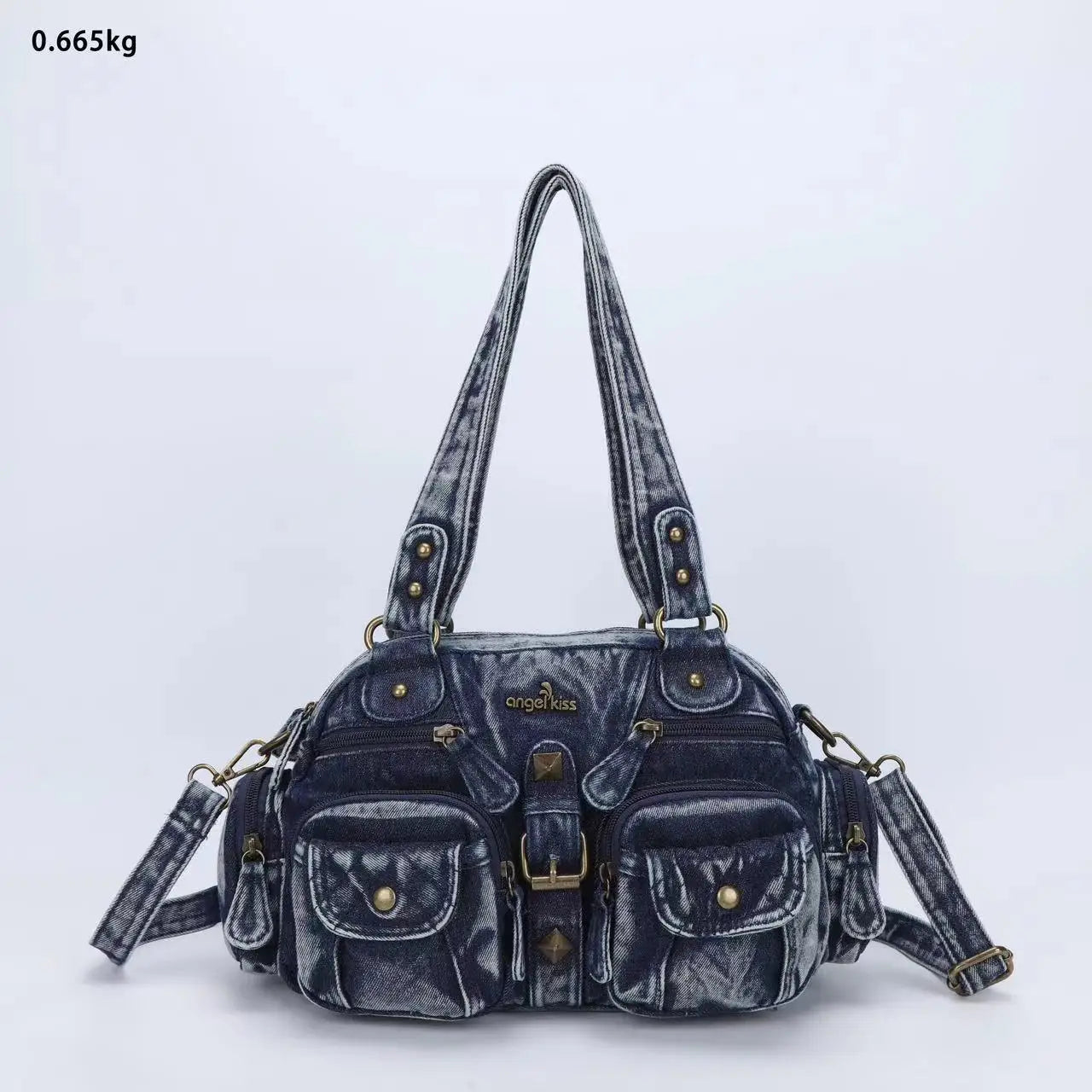 Angelkiss Women Handbags Satchel Top-handle Handbag Denim Shoulder Bag Dumpling Pack Give Gifts Shoulder Bags Phone Money Pack