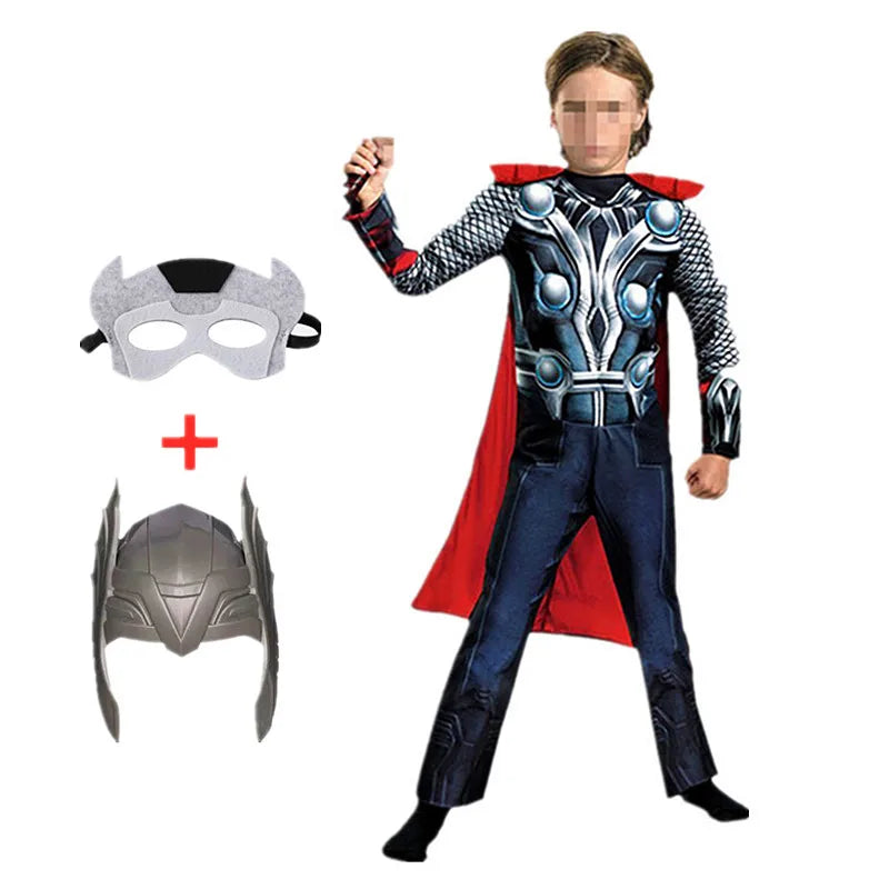 New Boys Girls Superhero Costume Movie Characters Cosplay Jumpsuit with Halloween Mask Party Cosplay Outfit for Holiday Dress Up