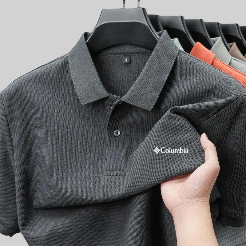 100% pure cotton summer new men's short sleeved polo shirt comfortable and breathablehigh-end brand designer embroidered T-shirt