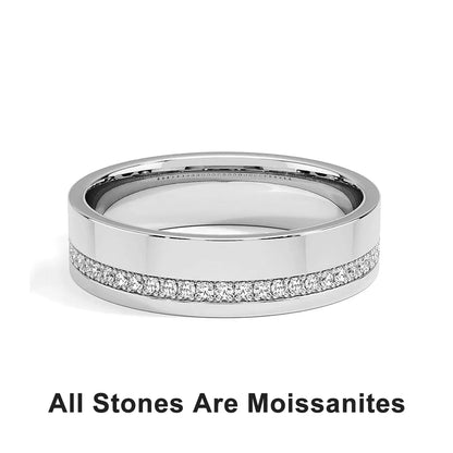 D Color Moissanite Wedding Band Rings For Men S925 Sterling Silver Band Ring Men&Women Rings Jewelry Wholesale