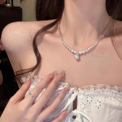 Elegant Irregular Imitation Pearl Beads Necklace for Women Vintage Party Wedding Tassels Choker Fashion Jewelry Accessories Gift
