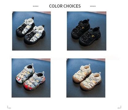 Summer Baby Sandals Boys Breathable Camouflage Sandals Girls Cool Hollow Shoes For Summer Kids Beach Sandals