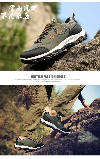 Men's leather Casual Shoes, Men's Sports Shoes, Spring,Autumn,Winter Shoes, Men's Tennis lightweight Wear-resistant Hiking Shoes