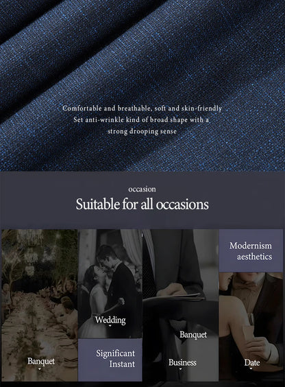 High Quality Male Groom Wedding Blazers Slim fit casual evening gown Business Office Men's Suits