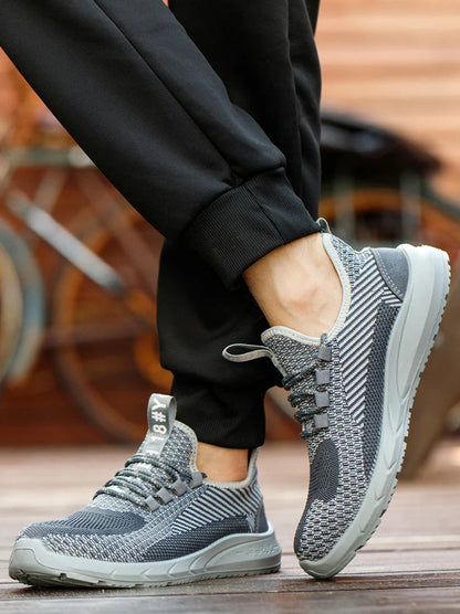 Breathable Work Sneakers Men Safety Shoes Construction Steel Toe Work Shoes Safety Boots Men's Puncture Proof Summer Work Shoes