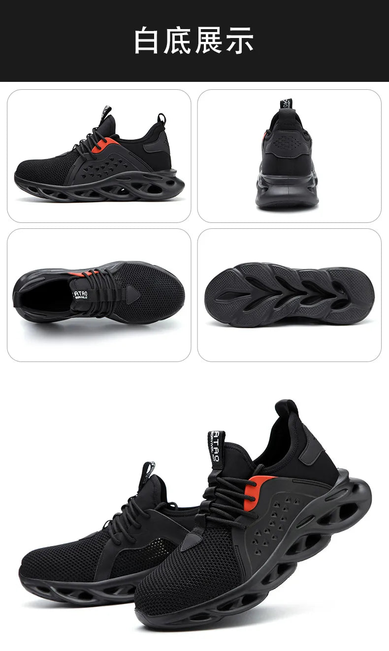 Comfortable Indestructible Safety Shoes Men Work Sneakers Light Security Boots Men Puncture-Proof Work Boots Steel Toe Shoes