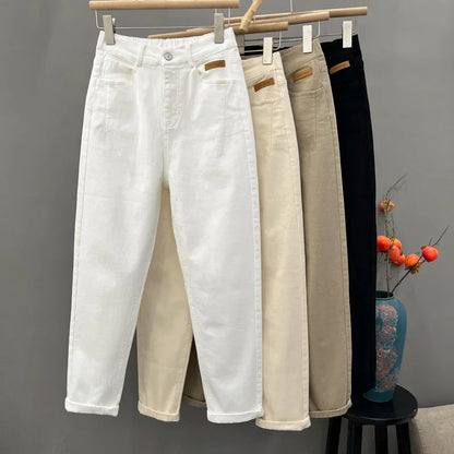 Casual High Waist Loose Fit Mom Jeans