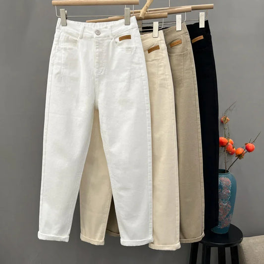 Casual High Waist Loose Fit Mom Jeans