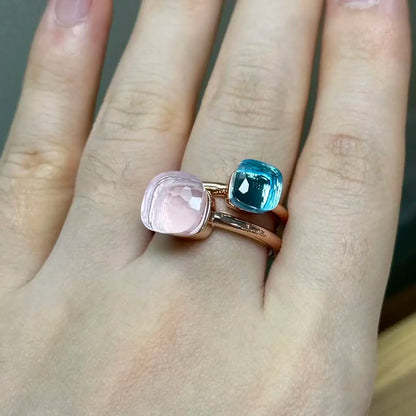Classic and Petite Ring Set for Women Colorful Cyrstal Fashion Jewelry Gift Vanlentine's Day