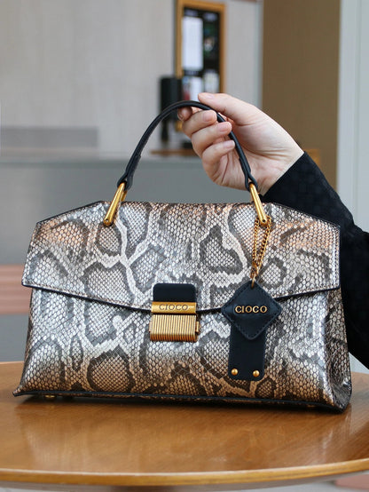 2025 new retro blue snake-shaped high-grade handbag fashion luxury luxury handbag lightweight large-capacity one-shoulder messen