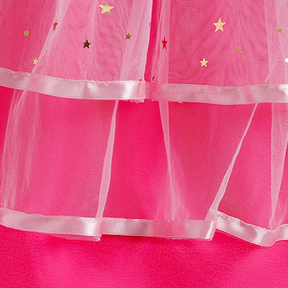 Princess Girls Rosy Movie Tutu Dress for Girl Letter B Birthday Party New Year Christmas Costumes Margot Ken Robbie