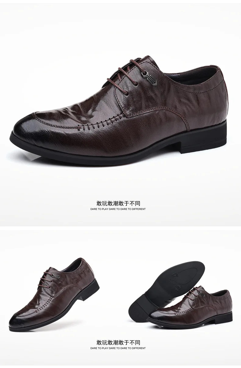 Spring Business Dress Men Leather Shoes Men British Top Sheepskin Shoes