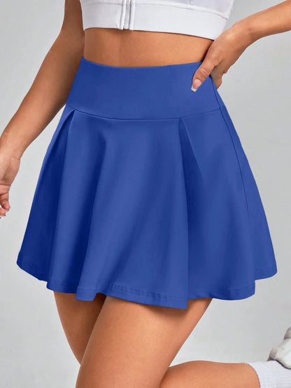 Professional Athletic Skort for Women High Waist Pleated Tear-Resistant Sweat-Wicking with Lining Anti-Wear for Outdoor Training
