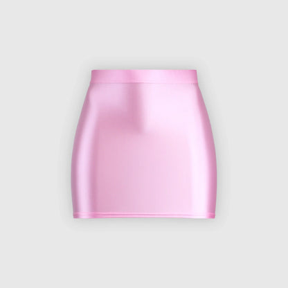 satin glossy Skirt Elastic Smooth Gloss Tight Skirt Oil Solid Color Half Skirt Satin glossy Wrap Hip Short Skirt
