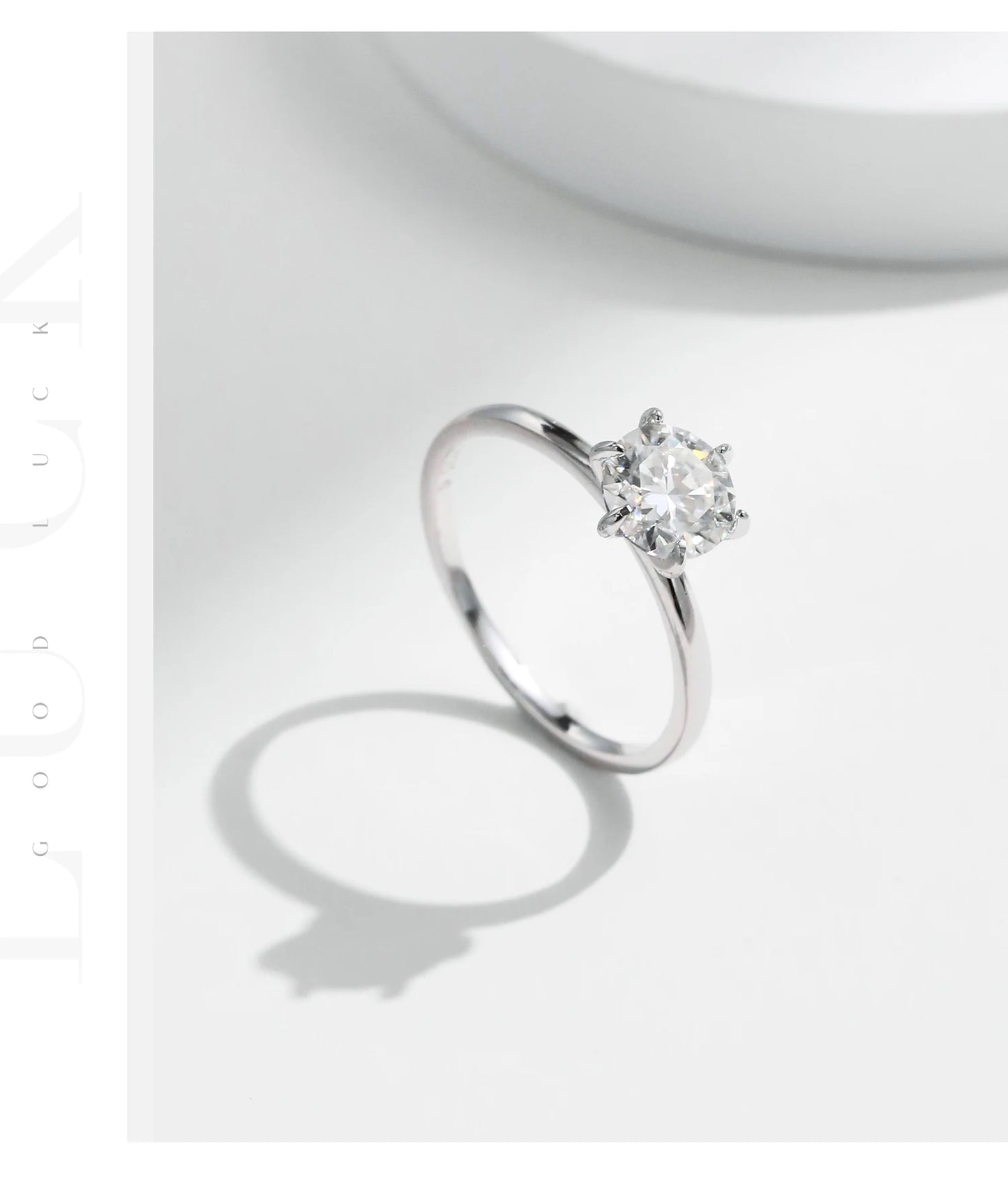 1CT Moissanite Lab Diamond Ring For Women 925 Sterling Silver Wedding Engagement Platinum Plated Fine Jewelry