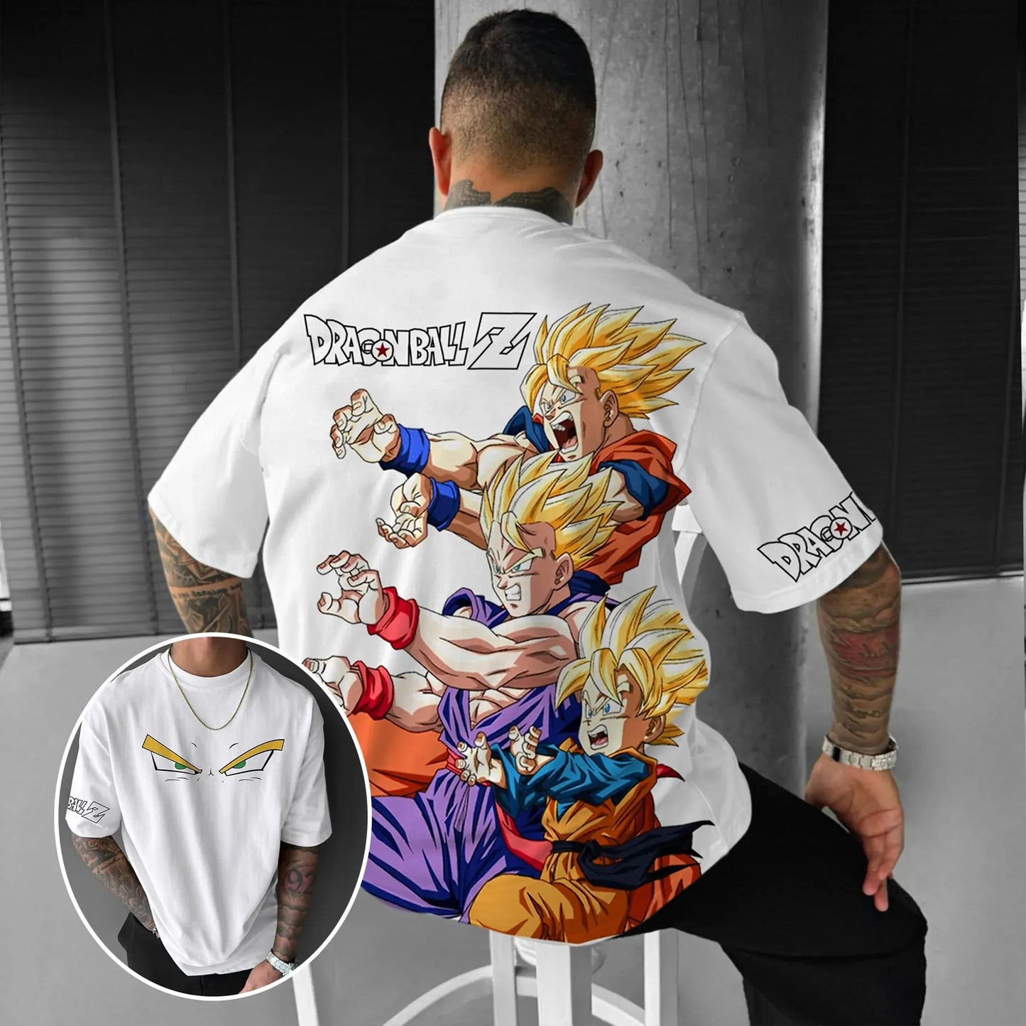 Camiseta Dragon Ball Z Super Saiyajin Masculina Feminina Anime Estampada Roupa de Rua Verão Casual Manga Curta Estilo Oversized Roupa Y2k