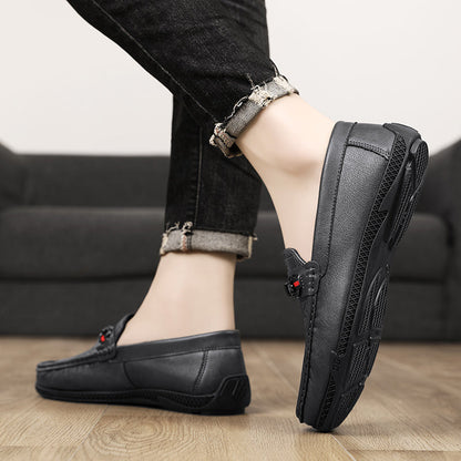 Fashion Leather Men Casual Shoes Slip on Formal Loafers Luxury Brand Comfortable Men Italian Soft Male Driving Shoes