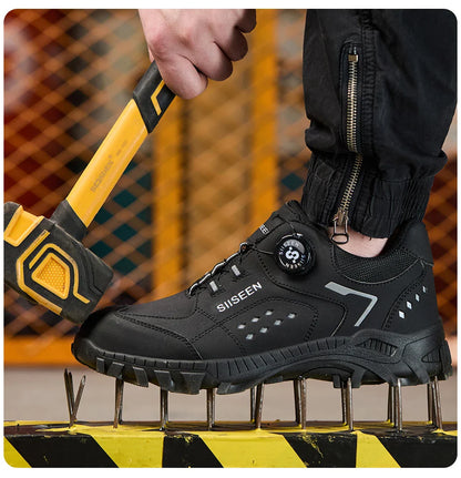 Men's Steel Head Safety Shoes Puncture And Smash Resistant Lightweight Sole Breathable Upper for Outdoor Workshop Work Shoes