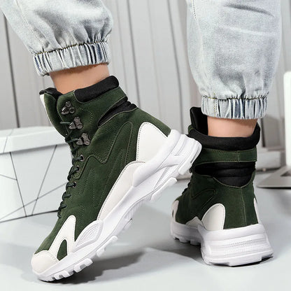 Fashion Men's Boots Comfortable Men Casual Shoes Breathable High Top Sneakers for Men Outdoor Non Slip Mens Ankle Boots Platform