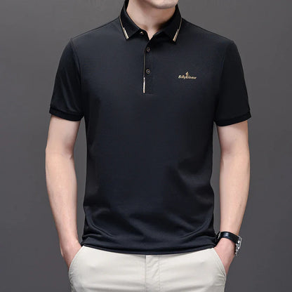 High End Brand 2024 Men's Summer New Luxury Printed Polo Shirt Trend Casual Breathable Versatile Lapel T-shirt Men's Clothing