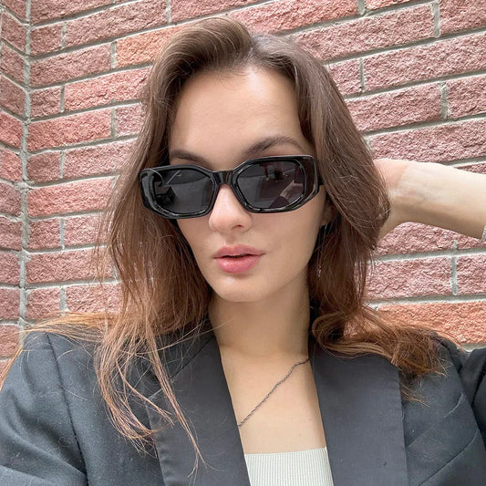 black classic retro designer branded concave irregular thick frame men women fashion sunglasses