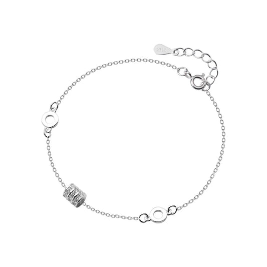 2025 New Fashion Geometric Round Charm Luxury Bracelet For Women 925 Sterling Silver Sparkling Link Tennis Silver Jewelry