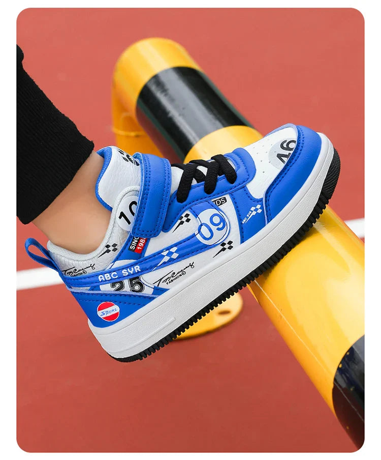 Cute girls and boys basketball shoes school activities children's casual shoes low-cut shoes autumn and winter new leather shoes