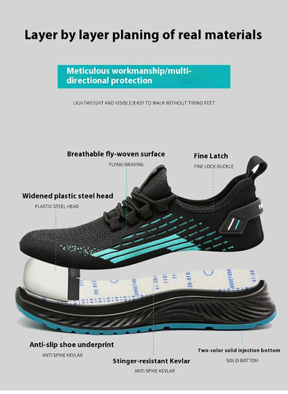 Summer New Breathable Insulated Safety Shoes Anti smashing, Anti piercing, Wear resistant Work Shoes