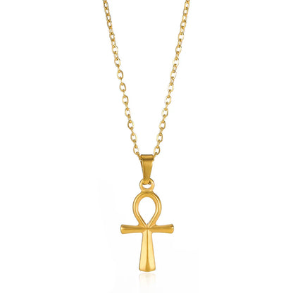 Stainless Steel Jesus Cross Necklace For Women Men Gold Color Caravaca Angels Crucifix Charm Choker Rapper Jewelry Hip Hop Gift