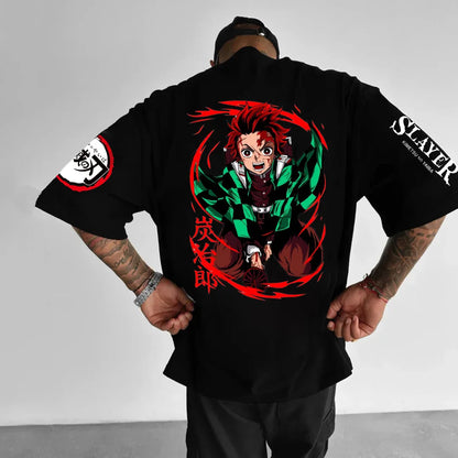 Demon Slayer Anime Men's T Shirts Summer Y2k Clothes Women Casual Cotton Oversized Short Sleeve Tee Streetwear Top Unisex