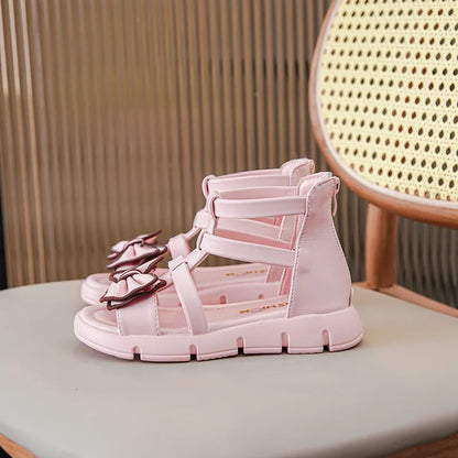 Girls Sandals Summer 2025 New Fashion Children Roman Shoes Middle and Large Children Soft Open Toe Little Girl Princess Shoes