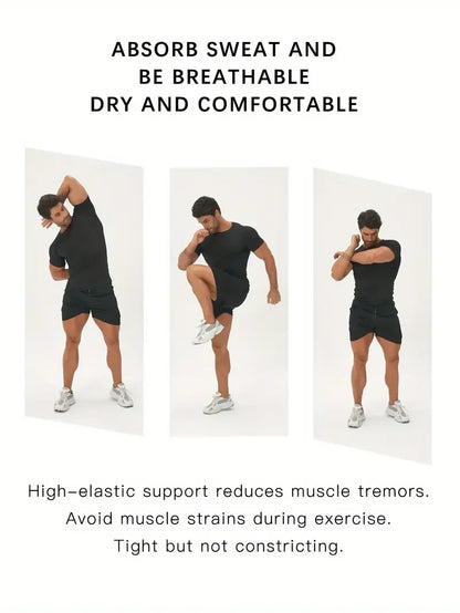 Men's Compression Shirts Fitness Snake Print Gym Shirts Quick Dry Rashguard Short Sleeve Sportswear Jogging Tops Tees Summer