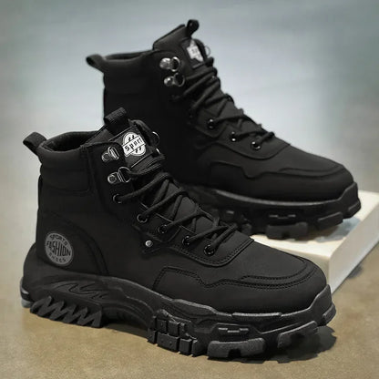 Men Boots Cotton Boot Platform Autumn British High Top Retro Thick Sole Lace Up Comfort Anti Slip Sport Mountaineering Boot