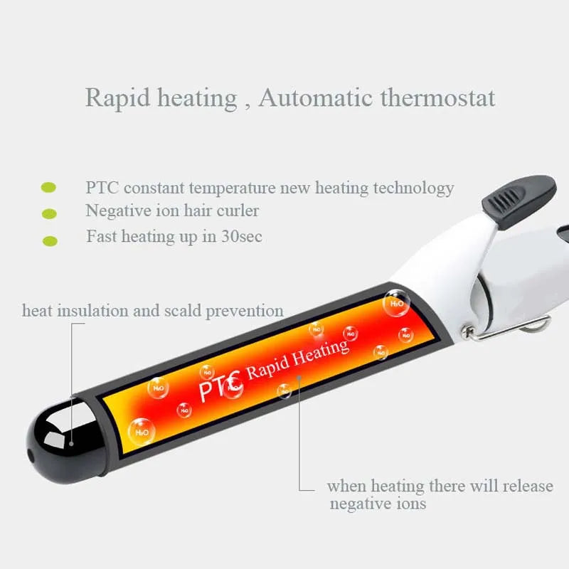 Professional Big Wavy Hair Curler Quick Heating Up Electric Nano Ceramic Curler 25Mm Curler Professional Curler Styling Tool