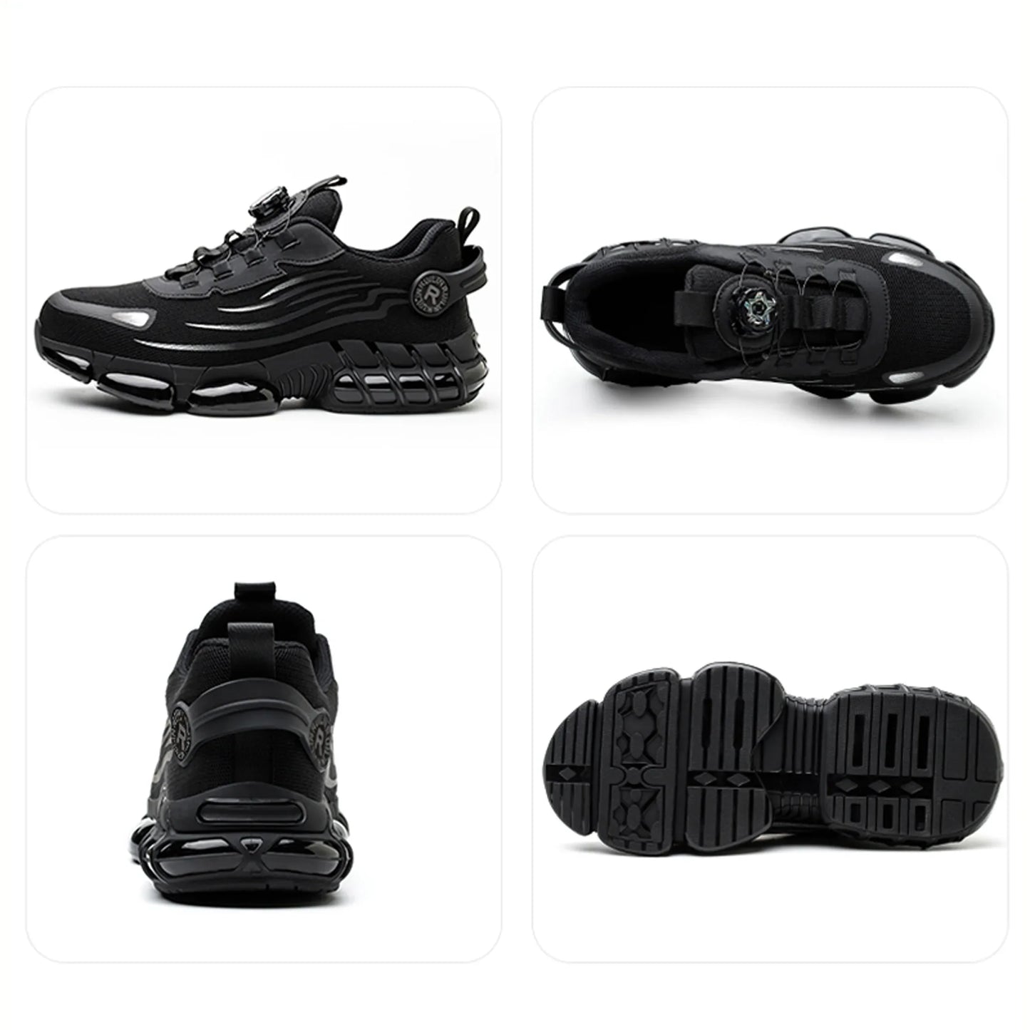 Indestructible Steel Toe Work Shoes for Men Women Rotating Button Safety Shoes Lightweight Construction Work Safety Shoes