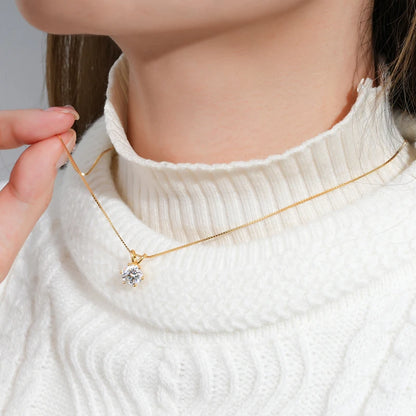 Pendant Necklaces S925 Sterling Silver Solitaire Necklace Chains For Women Jewellry Gifts