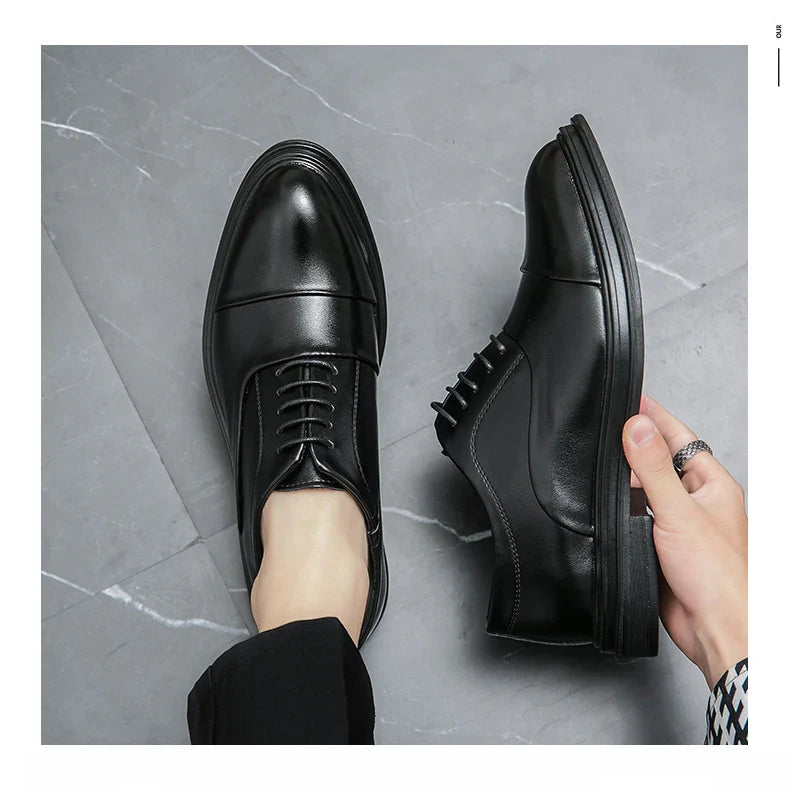 Men Genuine Leather Shoes Fashion Men Comfortable Daily Business Casual Formal Lace-up Men Dress Footwear Shoes Chaussure Homme